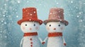 winter snowfall background happy celebration christmas snow white new season year snowman. Generative AI.