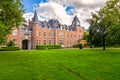 Bokrijk castle with green lawn, Genk, Belgium Royalty Free Stock Photo