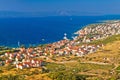 Bol on Brac island panoramic aerial view Royalty Free Stock Photo