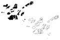 Bolama Region Republic of Guinea-Bissau, Regions of Guinea Bissau map vector illustration, scribble sketch Bissagos Bijagos