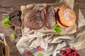 Bolas de Berlim, or `Berlin Balls`. Portuguese fried dough with sugar, Filled with chocolate or raspberry jam. Portuguese fried Royalty Free Stock Photo