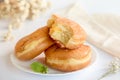 Bolas de Berlim, Berliner or donuts filled with egg jam, a very popular dessert in Portuguese pastry shops