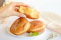 Bolas de Berlim, Berliner or donuts filled with egg jam, a very popular dessert in Portuguese pastry shops.