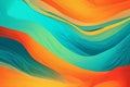 Bold abstract background with a striking orange, yellow, turquoise and teal color combination, AI generated Royalty Free Stock Photo