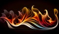 A Bold Abstract Flowing Flames Background, Generative AI, Illustration