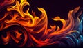 A Bold Abstract Flowing Flames Background, Generative AI, Illustration