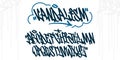 Bold Abstract Handwritten Hiphop Graffiti Street Art Style Font Alphabet Vector Illustration