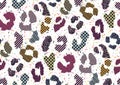 Bold abstracted leopard skin seamless pattern design. Jaguar, leopard, cheetah, panther animal print. Seamless camouflage