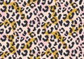 Bold abstracted leopard skin seamless pattern design. Jaguar, leopard, cheetah, panther animal print. Seamless camouflage