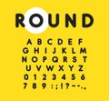 Bold alphabet with rounded and soft corners. Modern font for advertising, web, event, child party, other business.