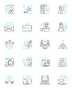 Bold approach linear icons set. Courage, Fearlessness, Daring, Risk-taking, Innovative, Inventive, Limitless line vector