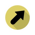 bold arrow long shadow icon. Simple glyph, flat vector of web icons for ui and ux, website or mobile application