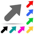 Bold arrow multi color style icon. Simple thin line, outline vector of web icons for ui and ux, website or mobile Royalty Free Stock Photo