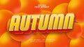 Bold Autumn Text Style in Orange Gradient with 3D Effect Royalty Free Stock Photo