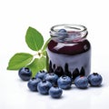 Bold And Beautiful Blueberry Jelly Jar With Fresh Blueberries