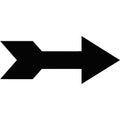 Bold black arrow pointing to the right Royalty Free Stock Photo