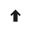 A bold black arrow pointing upwards is centered on a white background Royalty Free Stock Photo