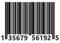 A bold black barcode label with serial numbers white backdrop