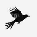 Bold Black Bird Icon: Subtle Realism In Clean Design