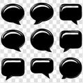 Bold Black Conversation Bubble Shapes With Minimal Modern Design Isolated On A Transparent Background Royalty Free Stock Photo