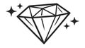 A bold black diamond gem icon symbolizing wealth and value, vector design Generative AI Royalty Free Stock Photo