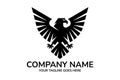 Bold black eagle spreads its wings logo design Royalty Free Stock Photo