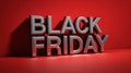 The Bold Black Friday Text Against a Striking Red Background AI generated image Royalty Free Stock Photo