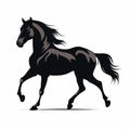 Bold Black Horse Silhouette On Clean White Background Royalty Free Stock Photo