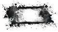 Black Ink Splatter Frame With White Background Creating a Rectangle Royalty Free Stock Photo