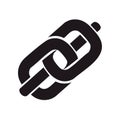 Bold Black Interlocking Chain Links Symbol Royalty Free Stock Photo