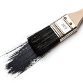 Bold Black Paint Brush Stroke Isolated on White Background Royalty Free Stock Photo