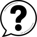 Black question mark inside a speech bubble isolated on transparent background Royalty Free Stock Photo