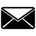 Black Silhouette Icon of an Envelope with White Outline on White Background mail email Royalty Free Stock Photo