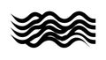 Bold Black Wavy Line Abstract Graphic Element, vector design Generative AI Royalty Free Stock Photo