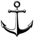 Bold Black and White Anchor Graphic Symbol Nautical Element Design Royalty Free Stock Photo