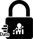 Data Security Lock Icon with Abstract Figure Royalty Free Stock Photo