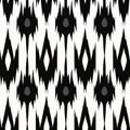 Bold Black And White Ikat Pattern: Organic Material With Eastern And Western Fusion