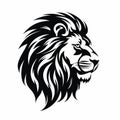 Bold Black And White Lion Tattoo With Clean Silhouette Design