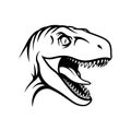 Fierce Roaring Dinosaur Head Vector Illustration Royalty Free Stock Photo
