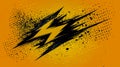 Bold black and yellow lightning bolt in dynamic comic style design Royalty Free Stock Photo