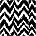 Bold Black Zigzag Brush Stroke Pattern Seamless abstract background Royalty Free Stock Photo