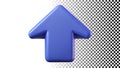 Bold blue arrow up direction, upload icon navigation increase pointer png transparent image Generative AI