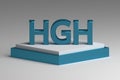 HGH human growth hormone blue letters