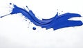 bold blue stroke of paint with brush marks on a white background Royalty Free Stock Photo