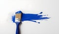 bold blue stroke of paint with brush marks on a white background Royalty Free Stock Photo