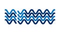 Bold Blue Zigzag Wave Pattern Abstract Vector Illustration, vector design Generative AI Royalty Free Stock Photo
