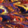 Bold Blurry Ikat Gradient Ombre Texture. Seamless Repeat Pattern. Abstract Space Dyed Blotched Melange Effect