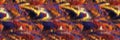 Bold Blurry Marble Ikat Banner. Gradient Ombre Texture. Seamless Border Pattern. Abstract Space Dyed Blotched Marl Melange Effect