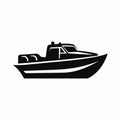 Bold Boat Icon In Military Style - Minimalist Monochromatic Design