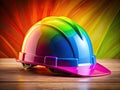 Bold Bright Hard Hats Redefining Safety with Vibrant Designs for Construction Industrial Workers Royalty Free Stock Photo